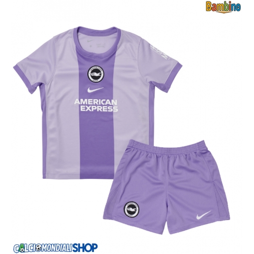 Maglie da calcio Brighton Seconda Maglia Bambino 2025-26 Manica Corta + Pantaloni corti)